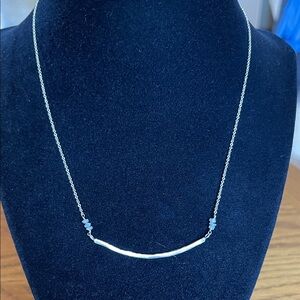 Sterling Silver Hammered Bar Necklace